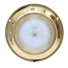 LED Interior Dome Light - Brass Lacquered - 168mm/6.5"- Warm White LEDs - 12VDC
